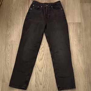 H&M Divided High-Rise Straight Leg Black Jeans
